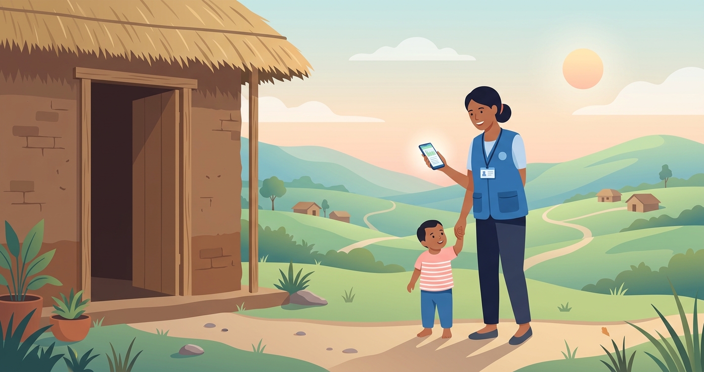 How can my child's health be monitored daily without ever leaving our village?